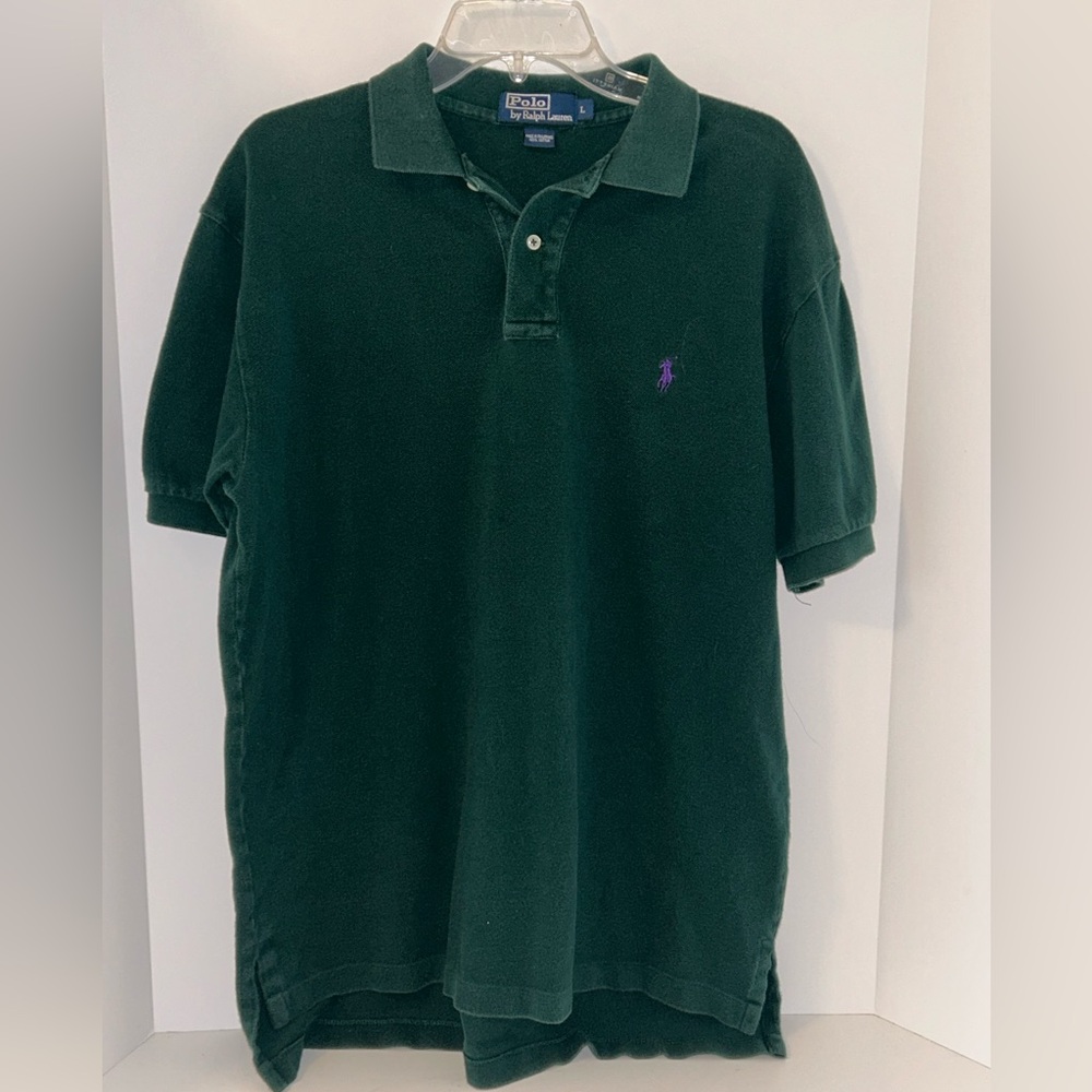 Polo Ralph Lauren men’s VINTAGE‎ hunter green short sleeve polo size LARGE